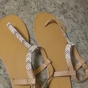 Jeweled thong sandals